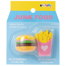 iscream Junk Food Burger and Fries Shaped Vanilla Scented Lip Balm Set
