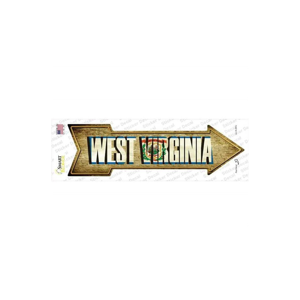 Smart Blonde A-241S-M West Virginia Novelty Arrow Sticker Decal - Medium 792636315381