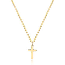 Joxevyia Cross Necklace for Boy 14K Gold Filled Stainless Steel Small Cross Pendant with Cuban Chain Necklace Simple Faith Jewelry Christmas Gift for