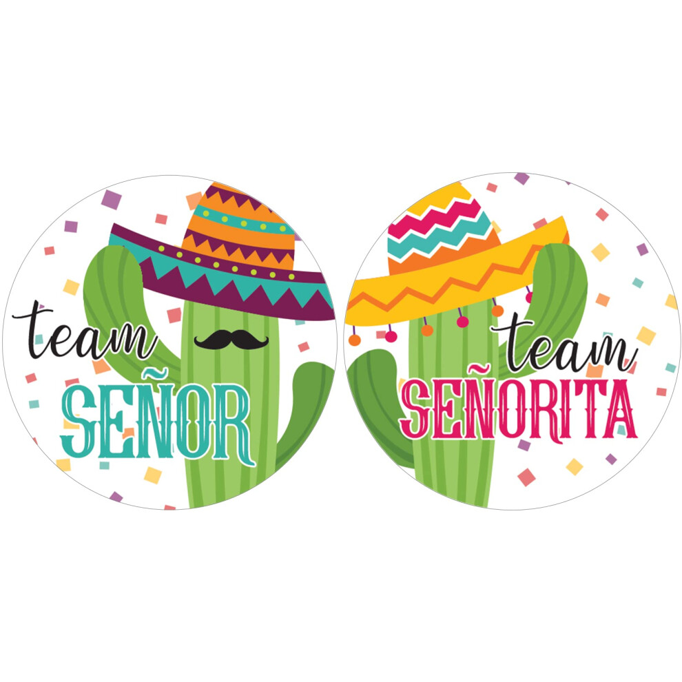Taco 'Bout A Baby Fiesta Gender Reveal Team Seor Or Seorita Stickers - 40 Labels Distinctivs