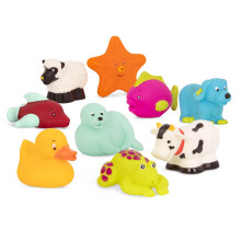 B. speelgoed - Badspuiten met dieren - Waterspel - 9 waterspuiten - Babybadspeelgoed - Badspeelgoed voor baby's - 10 maanden +