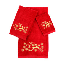 Homefabric Marina Decoration Christmas Premium Luxury Decor Ultra Soft 100% Coton Bathrodered Salle de bain Modern 3 Piece Set Set Gold Deer et S