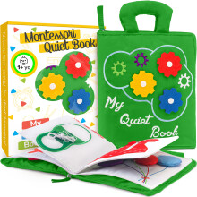 deMoca Busy Book for Toddlers 1-3 Quiet Book Montessori Toy for Toddlers Travel Toy with 9 Activities Learning Kids Felt Toy for Boys & Girls