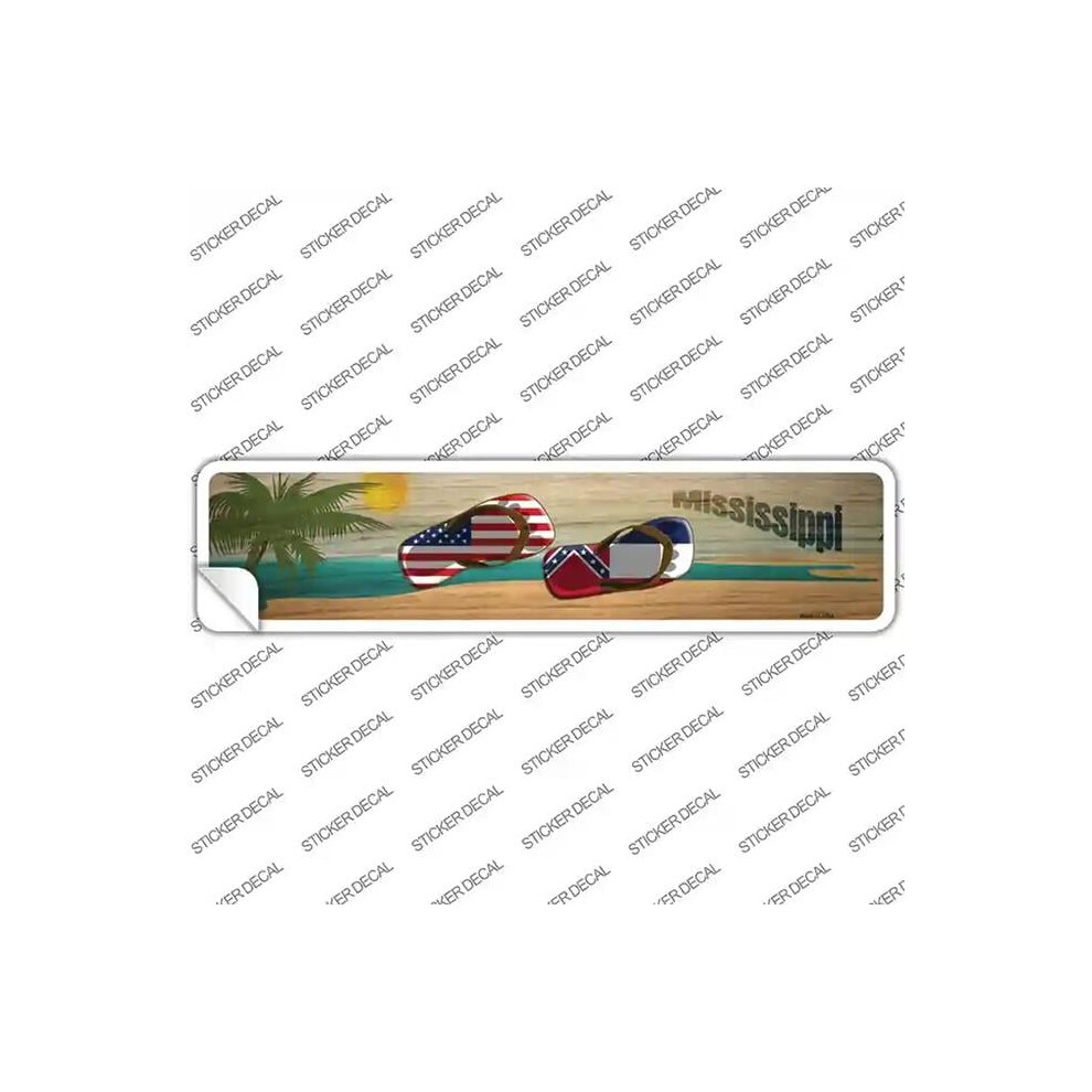 Smart Blonde K-1497S-S Mississippi & Us Flag Novelty Narrow Sticker Decal - Small 792636316210
