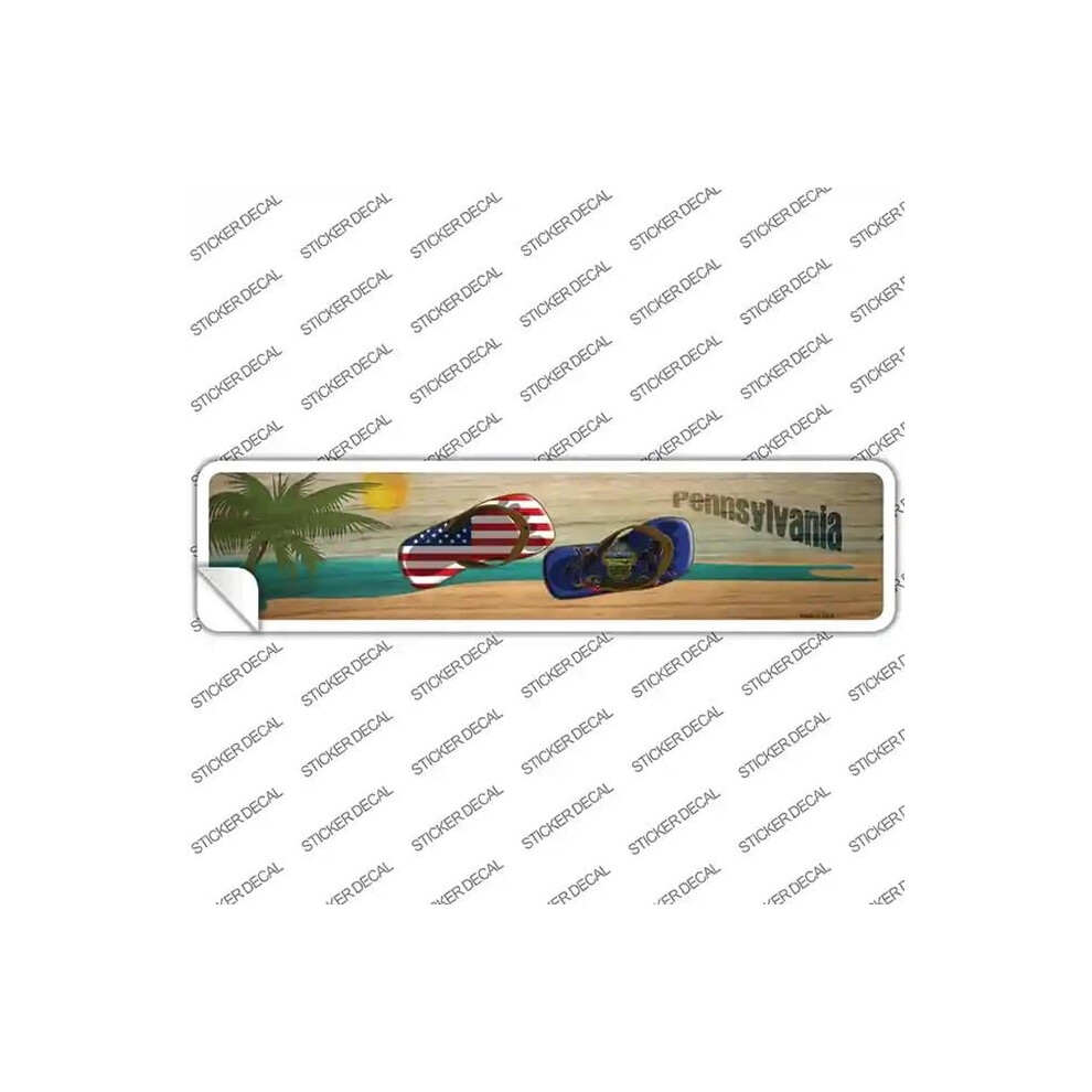 Smart Blonde K-1511S-L Pennsylvania & Us Flag Novelty Narrow Sticker Decal - Large 792636316272