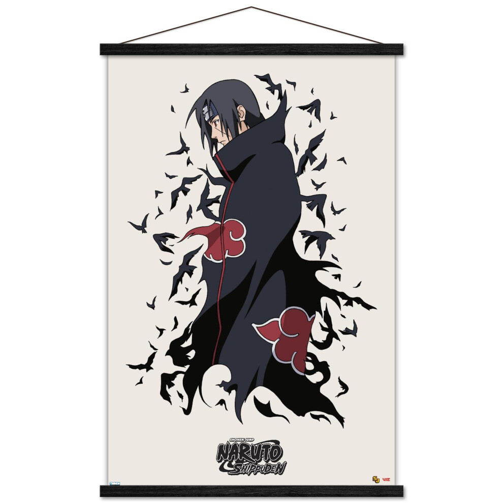 Trends International Naruto Shippuden Itachi Wandposter, 22,375 X 34 Zoll, Premiumdruck Und Schwarzer Aufh Nger Im Paket-image