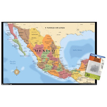 Trends International Map - Mexico Wall Poster  14.72"""" x 22.37""""  Premium Poster & Push Pin Bundle