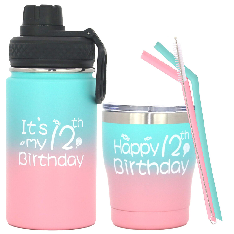 VeryMerryMakering 12th Birthday Gift Birthday12 12 Birthday Happy 12th Birthday 12th Birthday 12 Year Old Birthday Gifts 12th Birthday Water Bottle Bi-image-OPC-PFMWT68-NEW