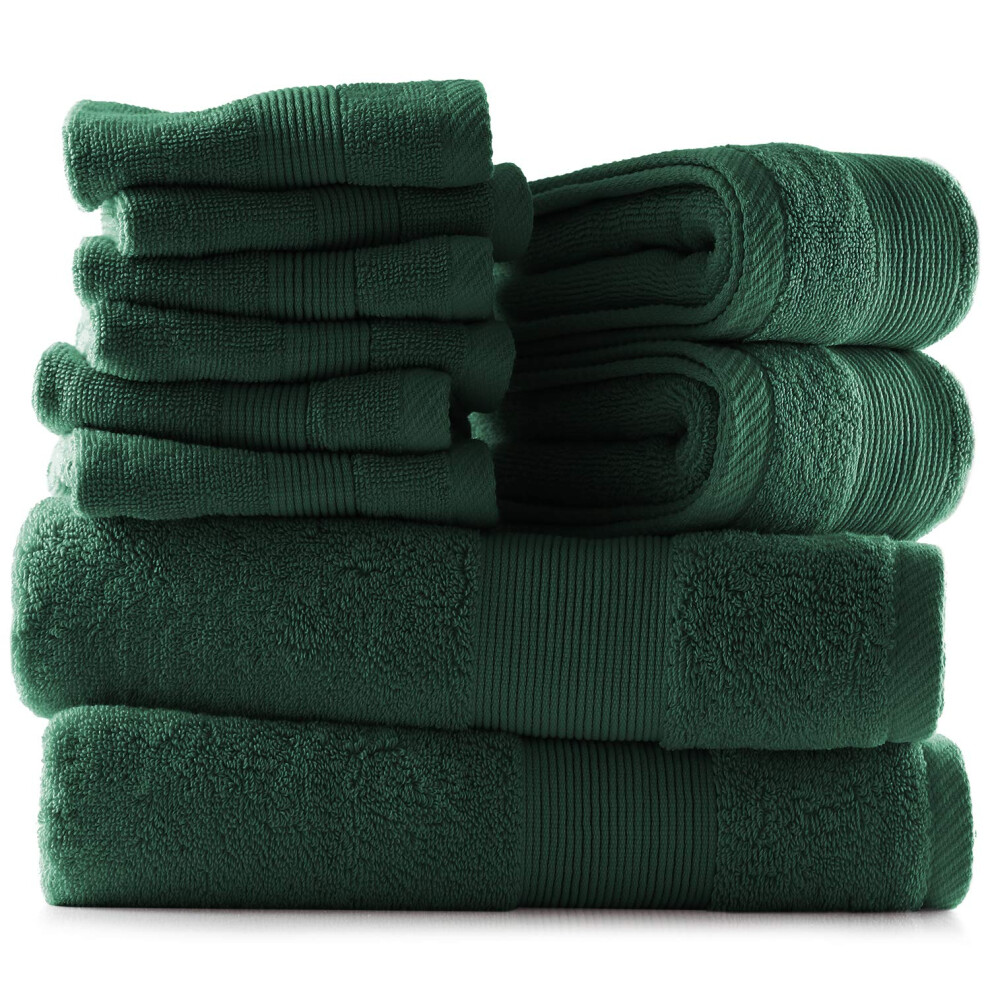 Serviettes de bain Hearth & Harbor - Serviettes de bain de luxe 100 % coton filé à l'anneau - Ensemble de 10 serviettes de bain douces et très ab
