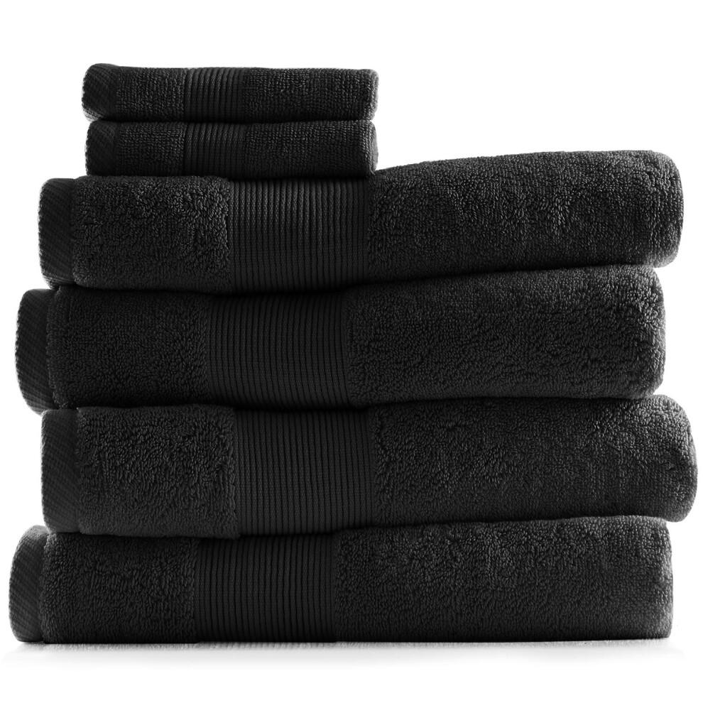 Serviettes de bain Hearth & Harbor - Serviettes de bain de luxe 100 % coton fil        l'anneau - Ensemble de 6 serviettes de bain ultra douces et tr