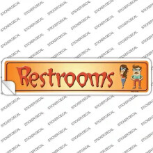 Smart Blonde K-370s-XL Restrooms Orange Novelty Narrow Sticker Decal - Extra Large