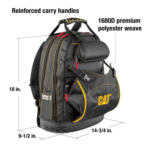 CAT Caterpillar Cat 18"""" Pro Tool Backpack  Black 1