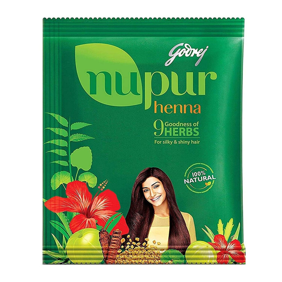 Gt Nupur Henna With Goodness Of 9 Herbs For Silky & Shiny Hair - 400 G