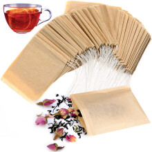 Angooni 300PCS kertakyttiset teensuodatinpussit kiristysnyrill | 100 % luonnollinen ja turvallinen irtolehtitee Tyhjt teepussit 1 kuppi
