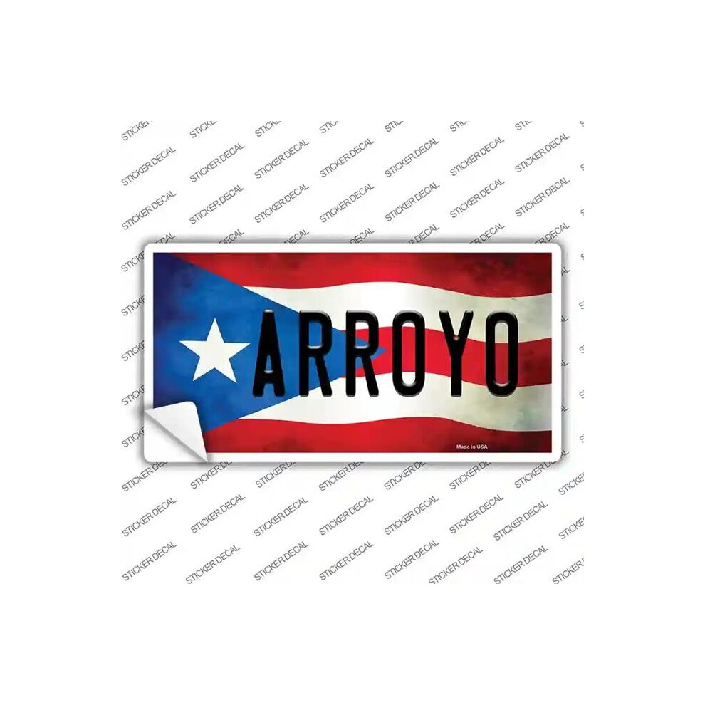 Smart Blonde Lp-11322S-S Arroyo Puerto Rico Flag Novelty Sticker Decal - Small 792636317828