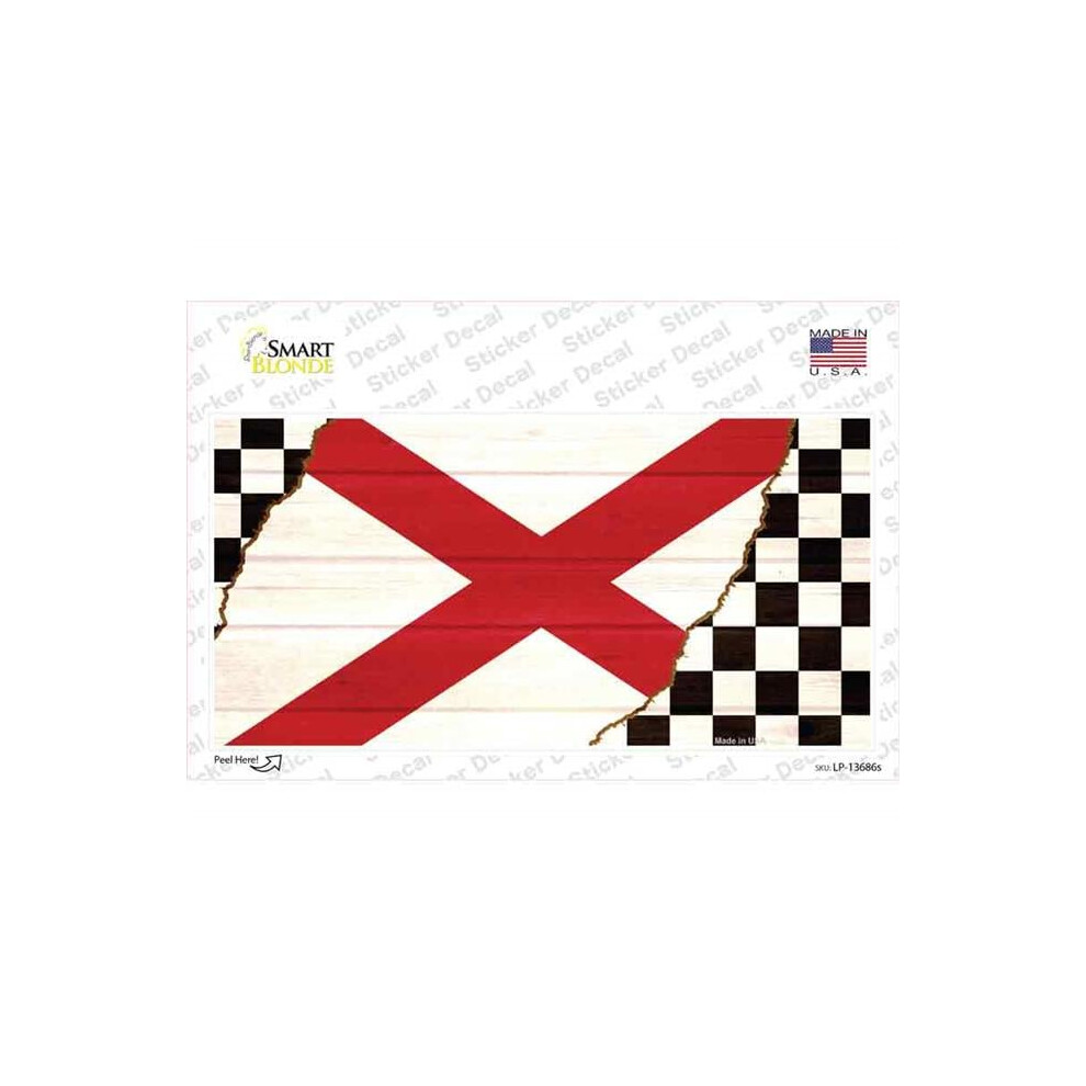 Smart Blonde Lp-13686S-M Alabama Racing Flag Novelty Sticker Decal - Medium 792636318306