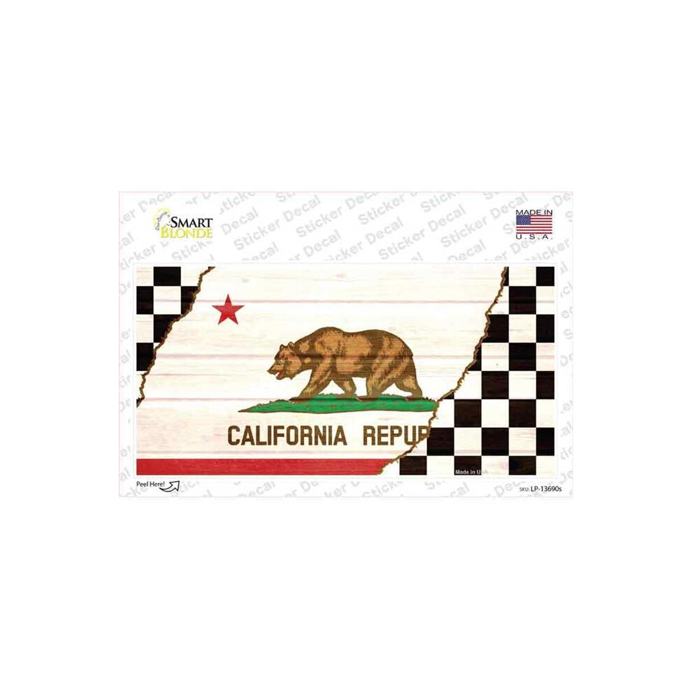 Smart Blonde Lp-13690S-M California Racing Flag Novelty Sticker Decal - Medium 792636318313