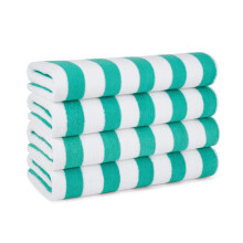 Arkwright Cali Cabana Stripe Beach Tail - Pack de 4 - Soft 100% Cotton Lightweight Terry Terry Terry Sweet Pool Swim and Hot Baign 30 x 60 in Green