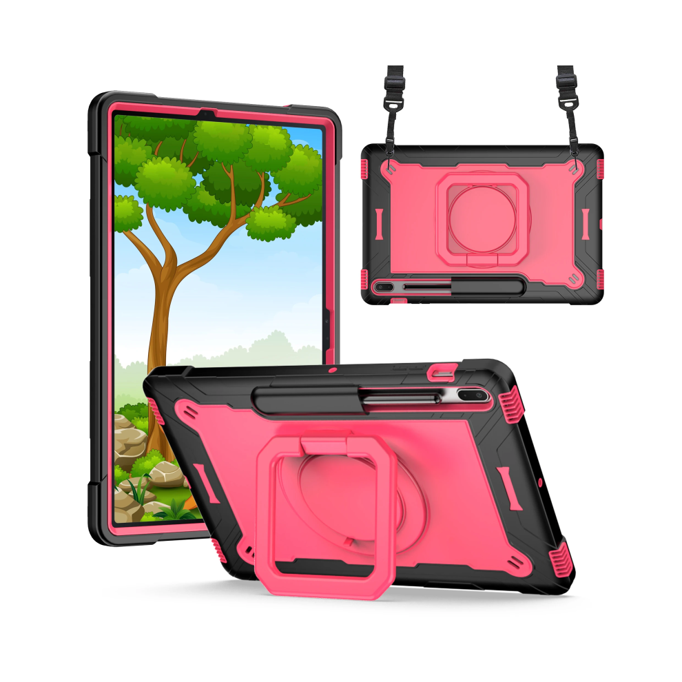 ( Rosered, Tab S8 Plus 12.4) Tablet Case For Samsung Galaxy Tab S7 Plus 12.4 In Black 967854444100