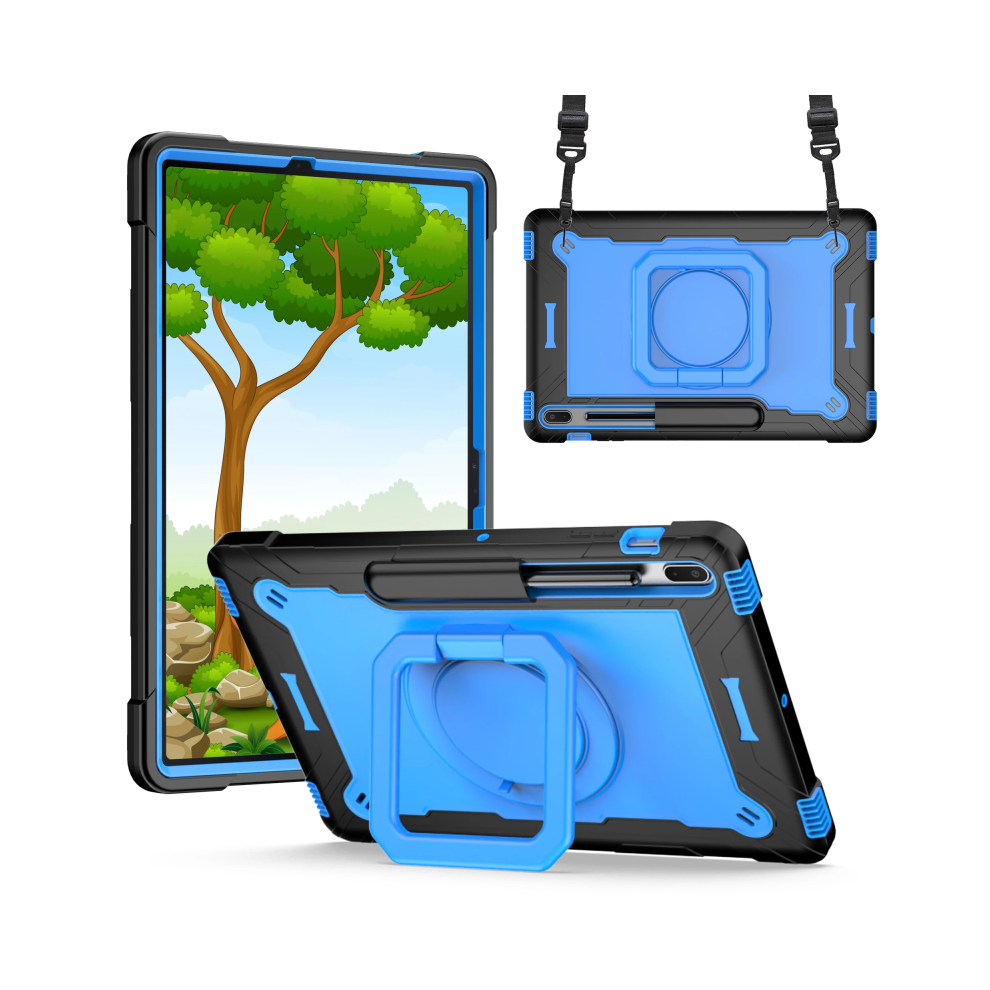 (Black Blue, Tab S7fe 12.4 2021) Tablet Case For Samsung Galaxy Tab S7 Plus 12.4 In Blue,Black 967854444285