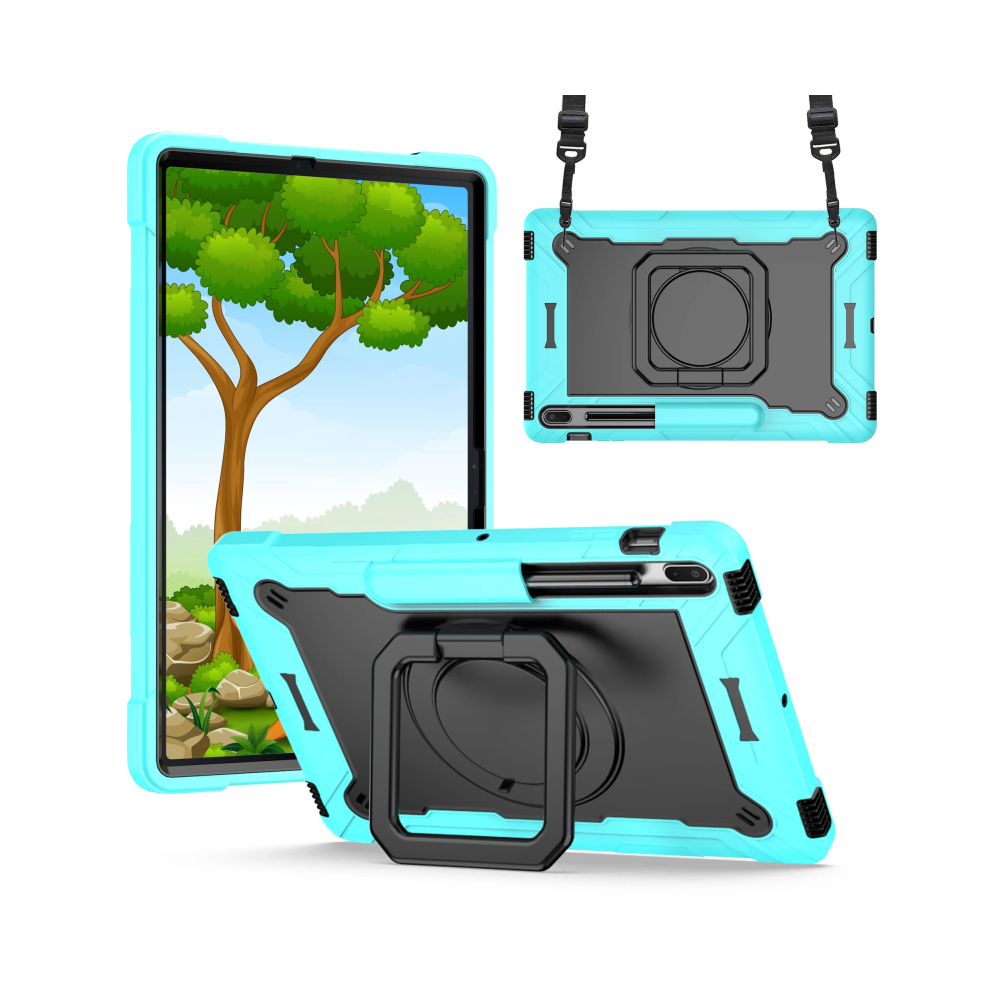 (Aqua Black, Tab S7plus 12.4 2020) Tablet Case For Samsung Galaxy Tab S7 Plus 12.4 In Blue,Black 967854444278