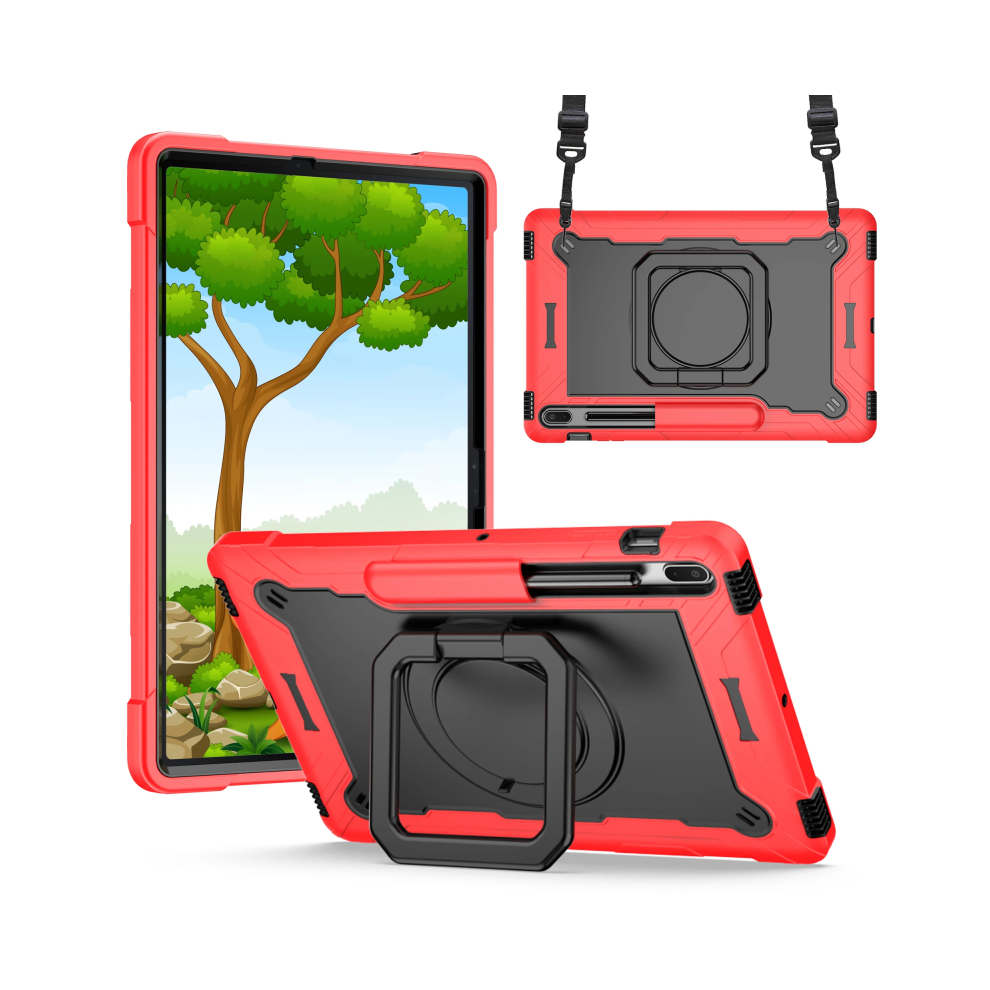 (Red Black, Tab S8 Plus 12.4) Tablet Case For Samsung Galaxy Tab S7 Plus 12.4 In Black,Red 967854444339