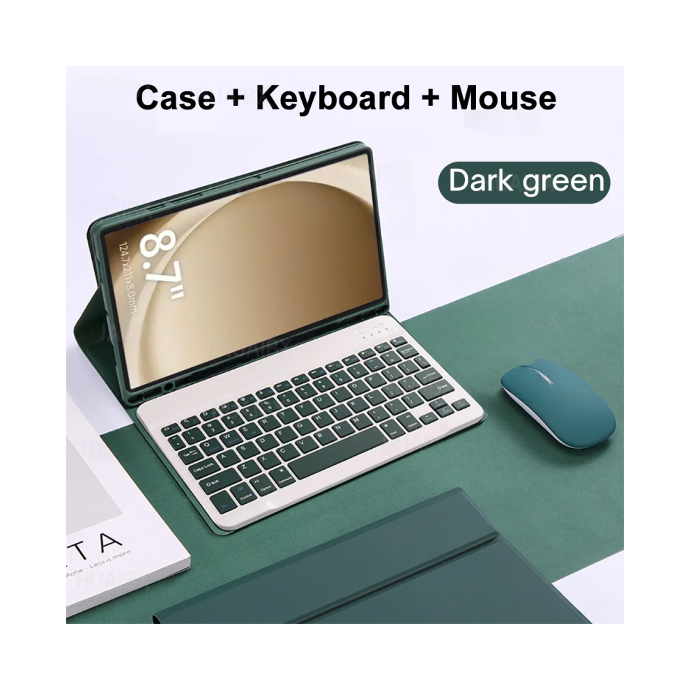 (Dark green B, English keyboard) For Samsung Galaxy Tab A9 8.7 Inch Case, Keyboard