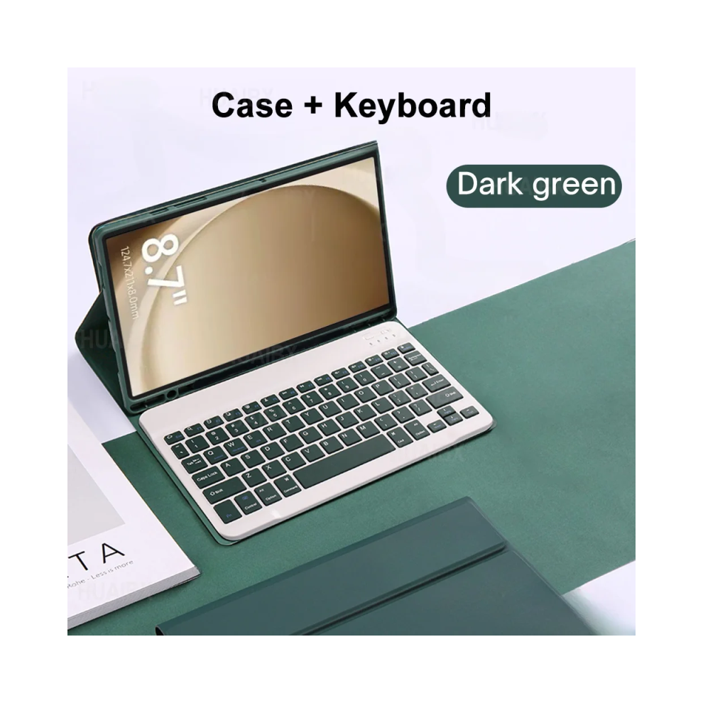 (Dark A, Russian Keyboard) For Samsung Galaxy Tab A9 8.7 Inch Case, Keyboard Green 967854429961