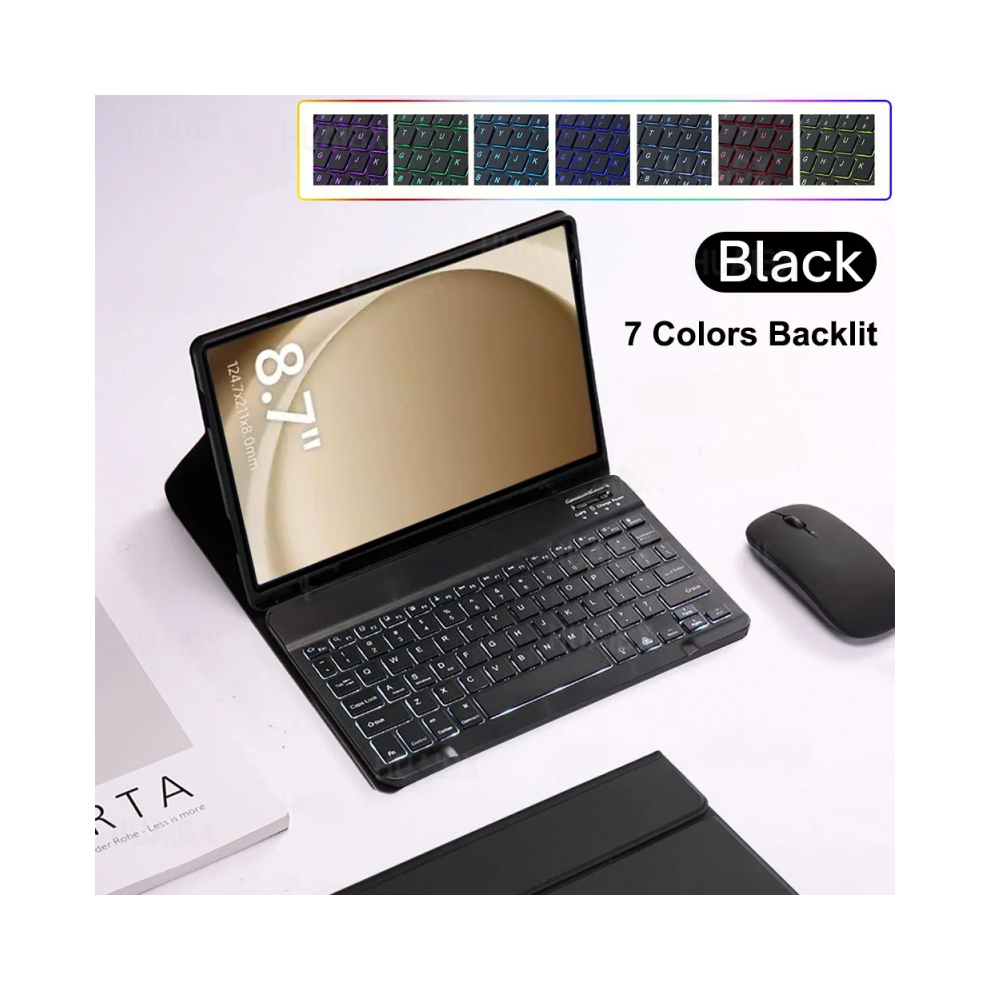 ( B Backlit, Russian Keyboard) For Samsung Galaxy Tab A9 8.7 Inch Case, Keyboard Black 967854430288