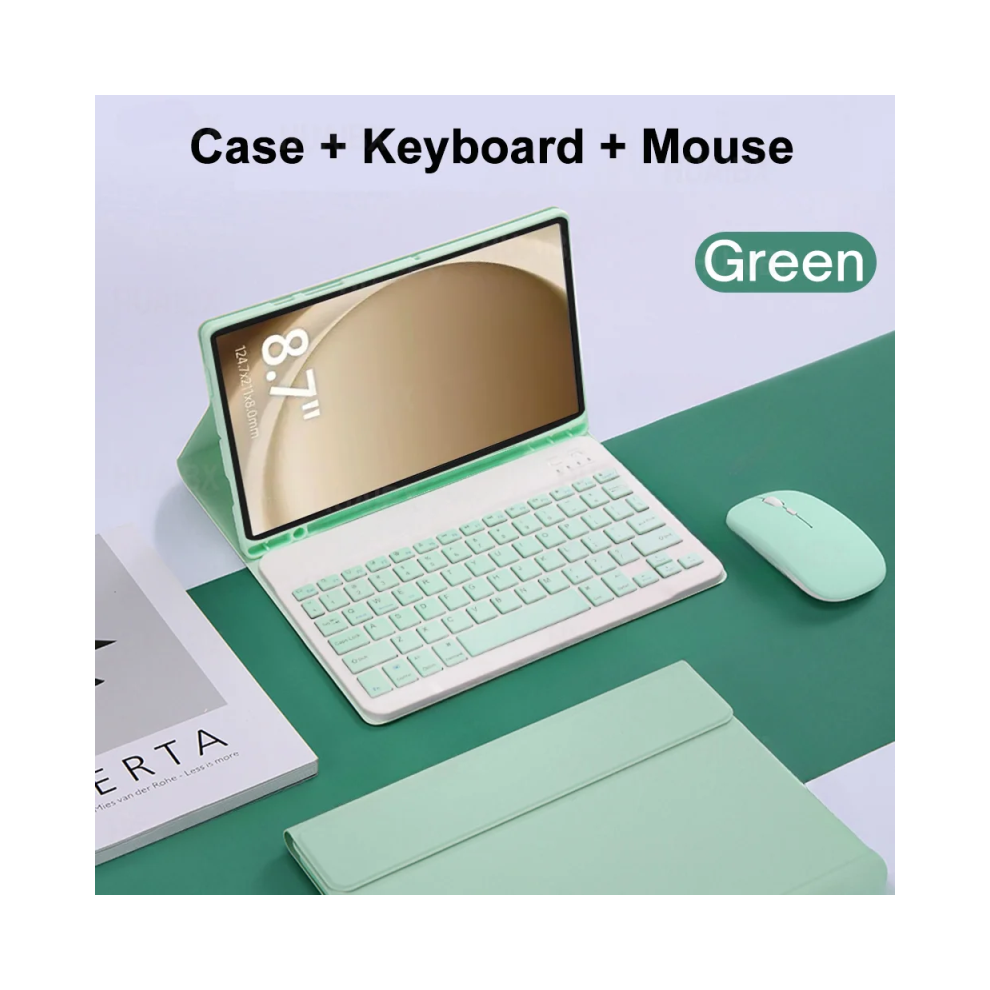 ( B, Spanish Keyboard) For Samsung Galaxy Tab A9 8.7 Inch Case, Keyboard Green 967854430585