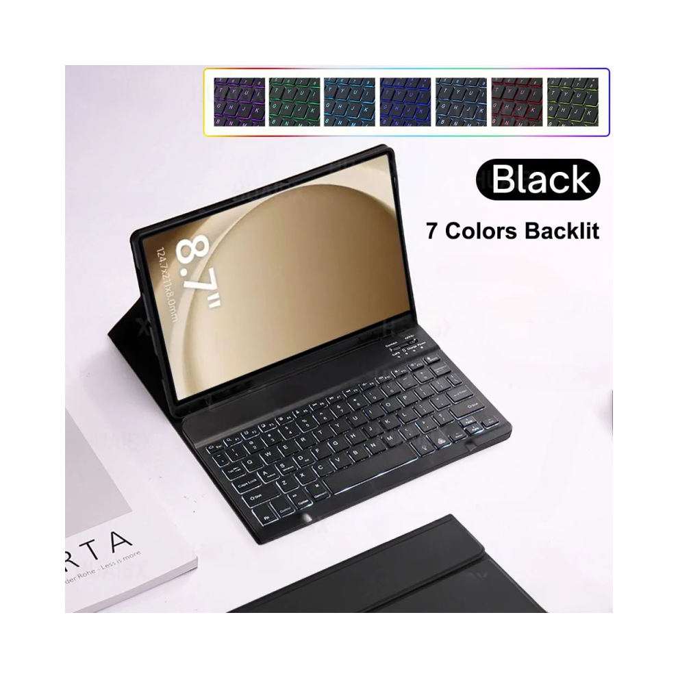 ( A Backlit, Russian Keyboard) For Samsung Galaxy Tab A9 8.7 Inch Case, Keyboard Black 967854430998