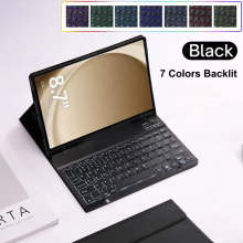 (Black A Backlit, English keyboard) For Samsung Galaxy Tab A9 8.7 Inch Case, Keyboard