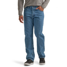 Jean Wrangler Authentics Classic 5 poches pour homme, coupe d   contract   e, d   lav    clair, Flex, 31 l x 32 L