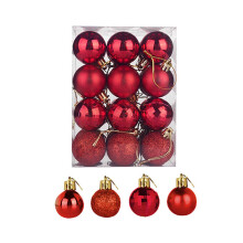 Christmas Ball Baubles Assorted Pendant Shatterproof Ball Ornament Set Seasonal Holiday Wedding Party Decorations(24 pcs 4 cm) Red Christmas Ball