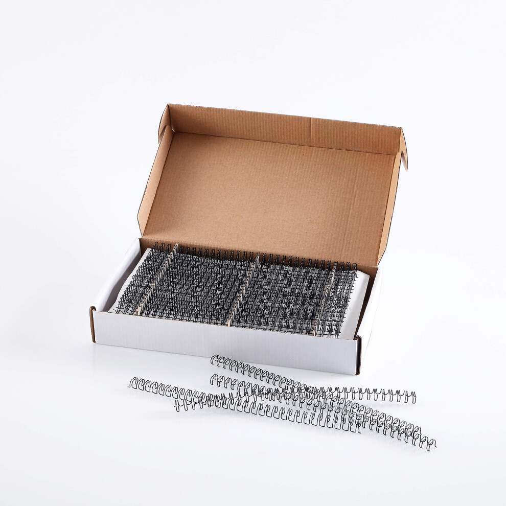 Bnc Dubbele Lus Draadbindringen Letterformaat 3:1 Lussen 32 Gaten Zwarte Kleur Verpakking Van 100 (3/8 Inch)-image