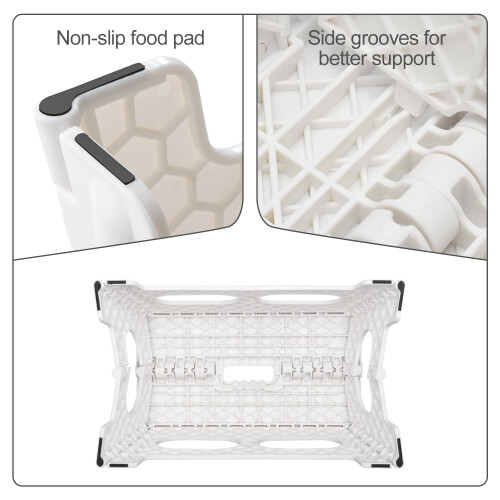 ACSTEP Escabeau Pliant 9 Pouces, Extra Large 15 Pouces, 300 lbs, Blanc 1