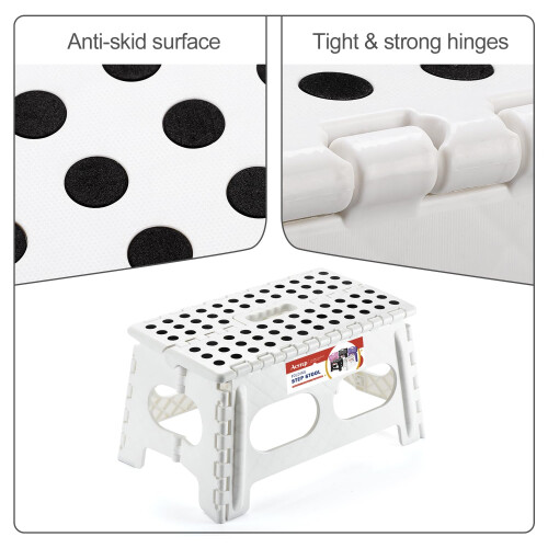 ACSTEP Escabeau Pliant 9 Pouces, Extra Large 15 Pouces, 300 lbs, Blanc 2