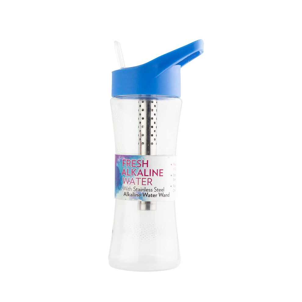 Bouteille D'eau Alcaline New Wave Enviro Avec Tige En Acier Inoxydable, Capacit De 65 Cl, Sans Bpa, Bleue-image