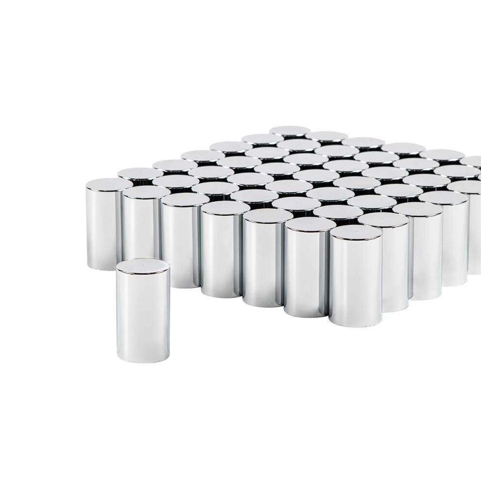 United Pacific 10568Cb - Wheel Lug Nut Cover Set - 33Mm X 3-1/2"""" Chrome Plastic Cylinder Nut Cover - Push-On (60 Pack) 710270057870