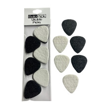 BoloPick Ukulele Picks, 12-Pack Naturliga och Svarta Urtillverkade Filtpickar för Ukulele, Gitarr, Bas, Autoharp, Banjo