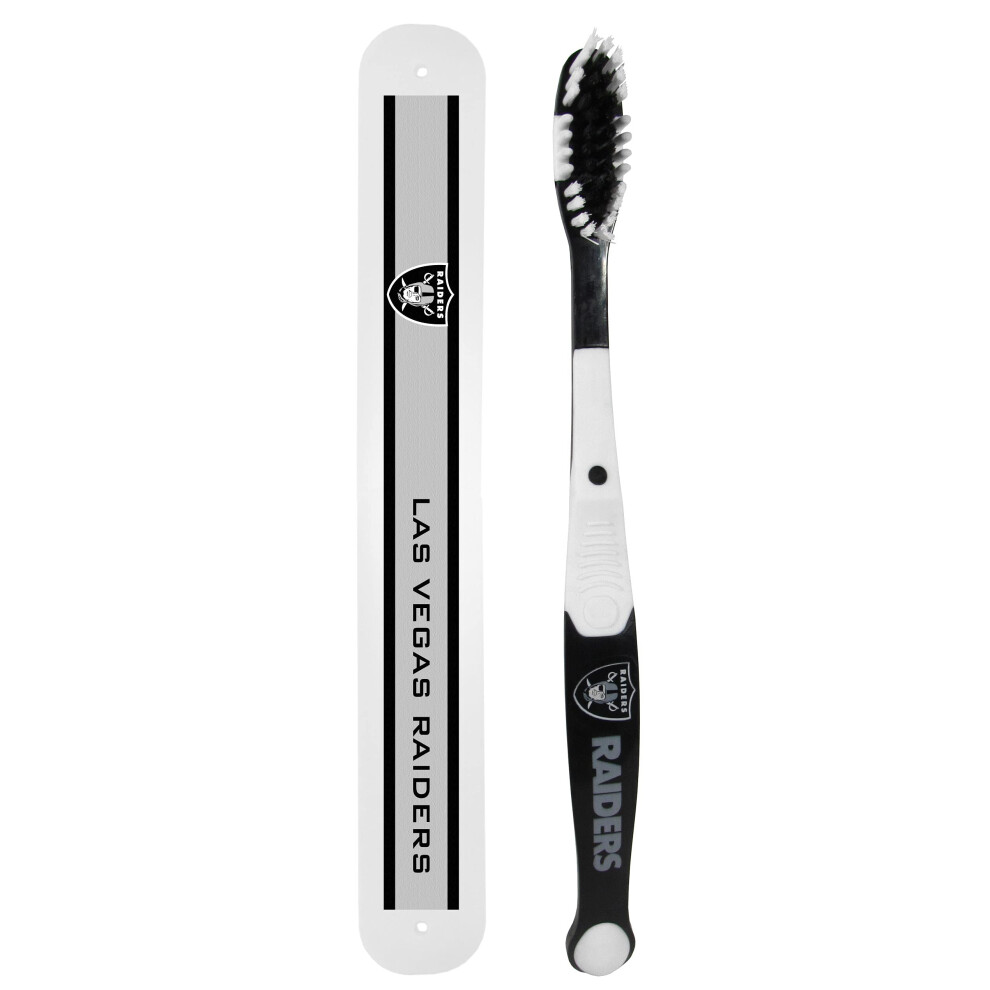 Siskiyou White Sports Nfl Oakland Raiders Unisex Travel Set Toothbrush And Travel Case One Size