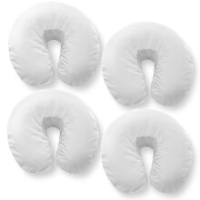 Saloniture 4-Pack Housses de TĂŞte en Flanelle 100% Coton - Housse de Table de Massage - Blanche