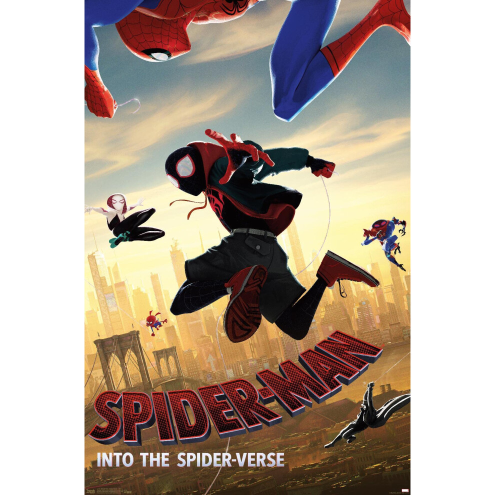 Tendances International Marvel MCU - Spider-Man - Into The Spider-Verse - Affiche murale Dive 14,725"""" x 22,375"""" Version Premium sans cadre