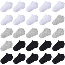 Duufin - 25 pares de calcetines tobilleros para ni   os peque   os, de corte bajo, con media amortiguaci   n, para ni   os y ni   as de 4 a 6 a   os