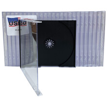 USDISC CD Jewel Casos padr o de 10,4 mm 1 pacote preto de disco de 100