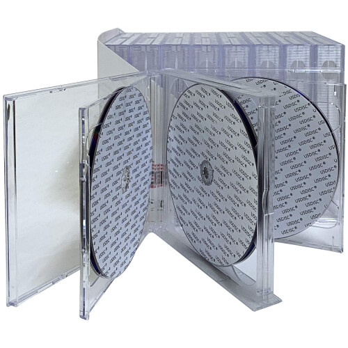 USDISC CD Jewel Cases Chubby 24mm Sextuple 6 Disc Clear Pack om 25 2