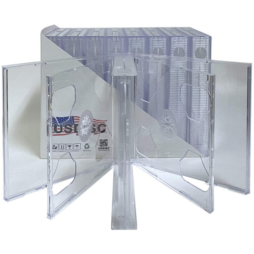 USDISC CD Jewel Cases Chubby 24mm Sextuple 6 Disc Clear Pack om 25