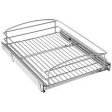 Knape & Vogt RS-MUB-14-FN 5 in. H x 15 in. W x 20 in. D Multi-Use Basket Silver Pull Out Cabinet Organizer Frosted Nickel