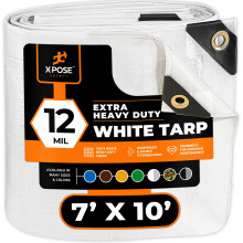 Tarp de Polietileno Branco Resistente 7' X 10' - Capa Protetora Multifuncional