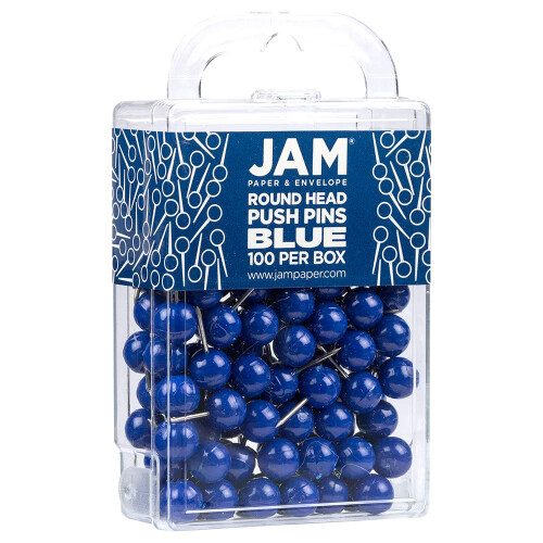JAM PAPER Πολύχρωμοι Στυλοί - Στρογγυλή Κεφαλή Χάρτης Στυλό - Μπλε Στυλό - 100/Συσκευασία 1